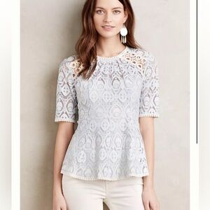 Anthropologie HD‎ Lace Signa Pleasant Top. Sz 4